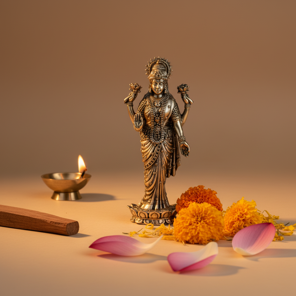 Fine Brass Maa Lakshmi Idol – Decorative Spiritual Showpiece