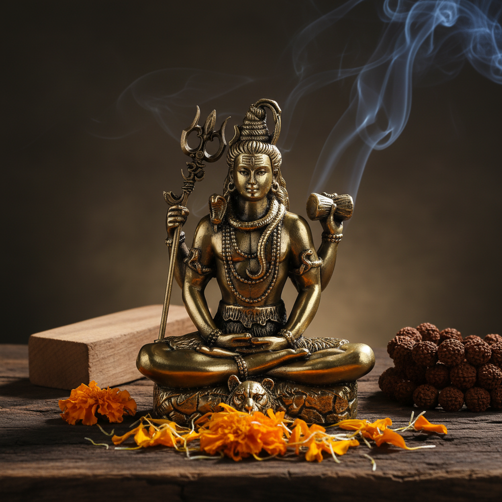 Fine Brass Meditating Shiva Idol for Home Décor