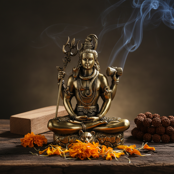 Fine Brass Meditating Shiva Idol for Home Décor