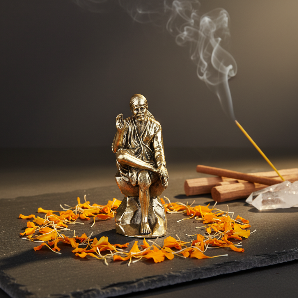 Fine Brass Shirdi Sai Baba Idol for Home Temple & Décor – Small Size