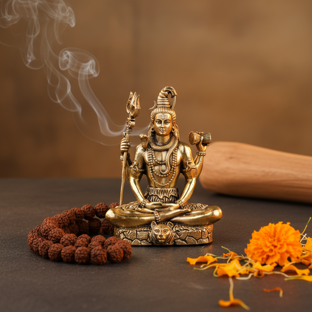 Fine Brass Meditating Lord Shiva Idol for Home & Puja Décor