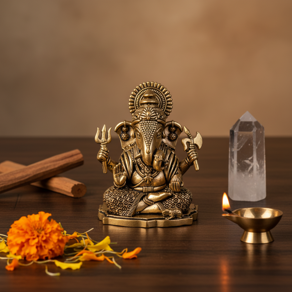 Fine Brass Lord Ganesha Idol – Mini