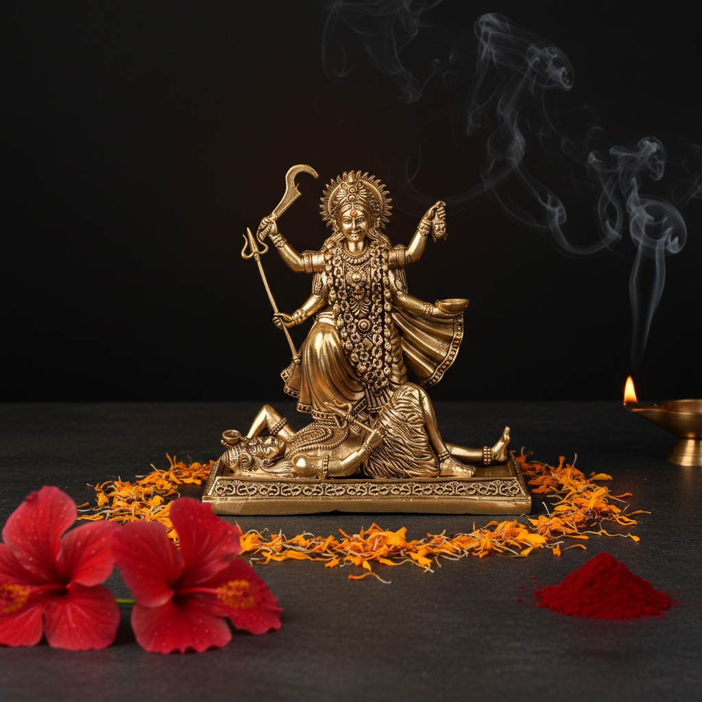 Antique Brass Maa Kali Idol (Mahakali) | Fine Brass Goddess Kali Statue