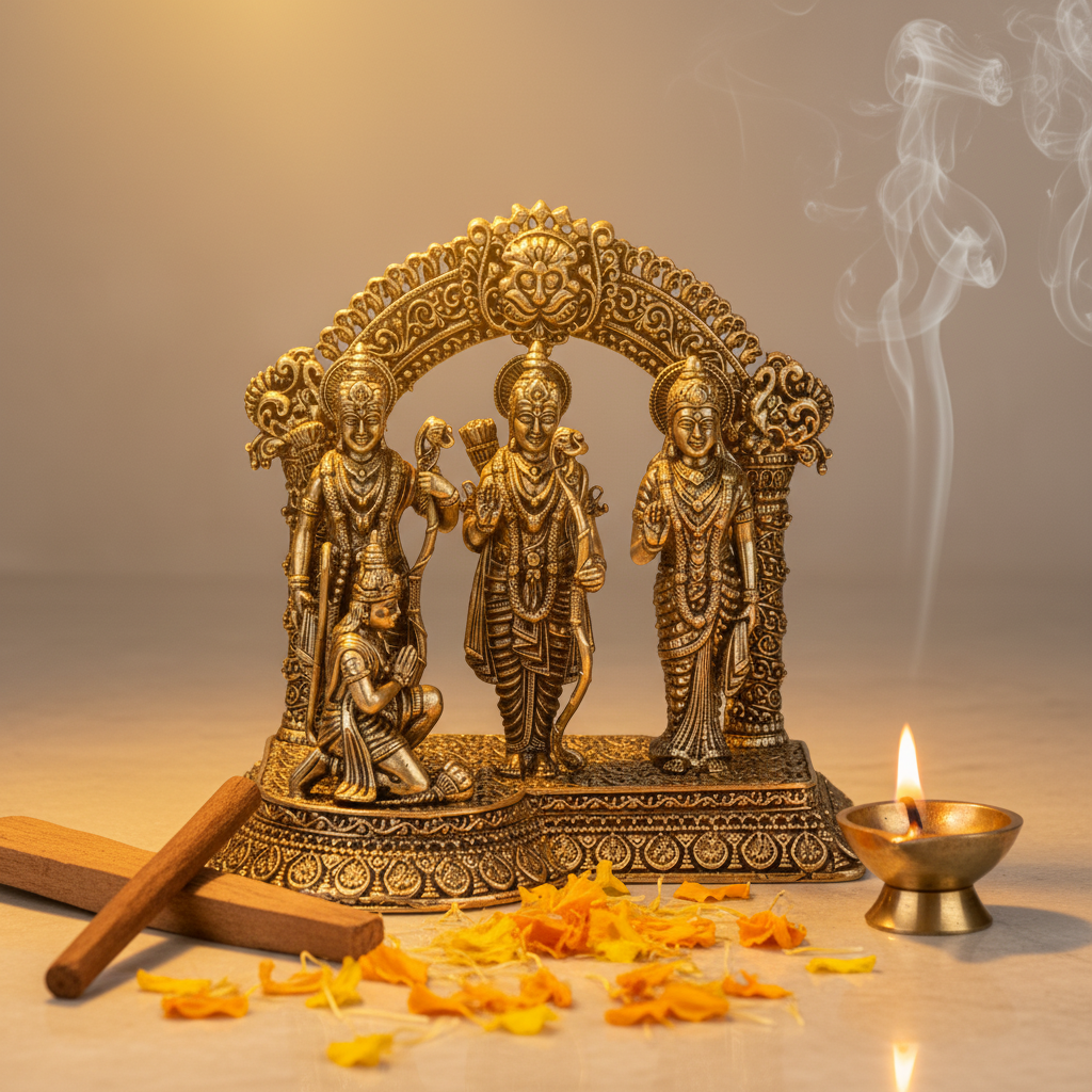 Fine Brass Ram Darbar Idol – Small Size