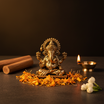 Mini Fine Brass Ganesha Idol