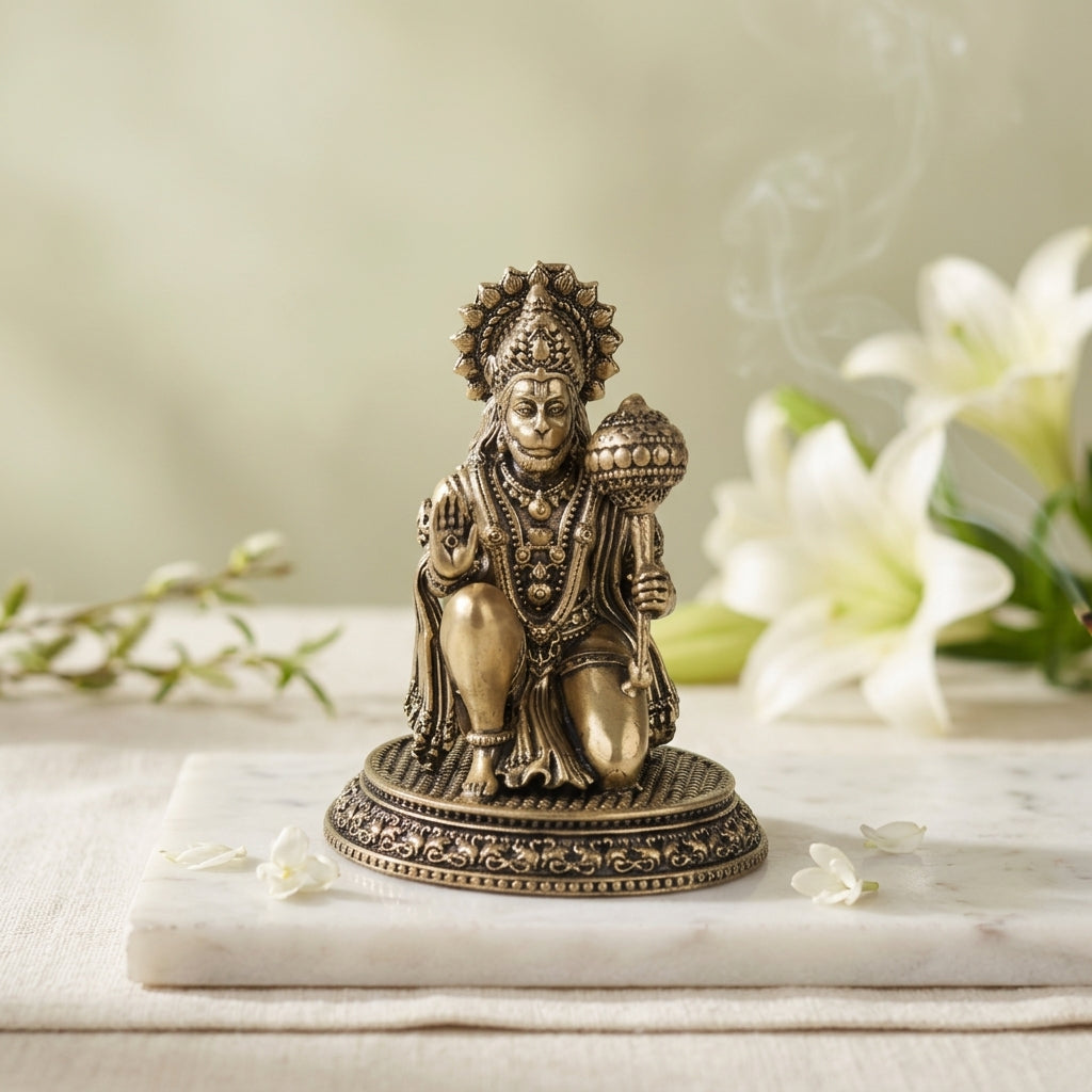 Fine Brass Hanuman Ji Idol – Spiritual Blessing Showpiece
