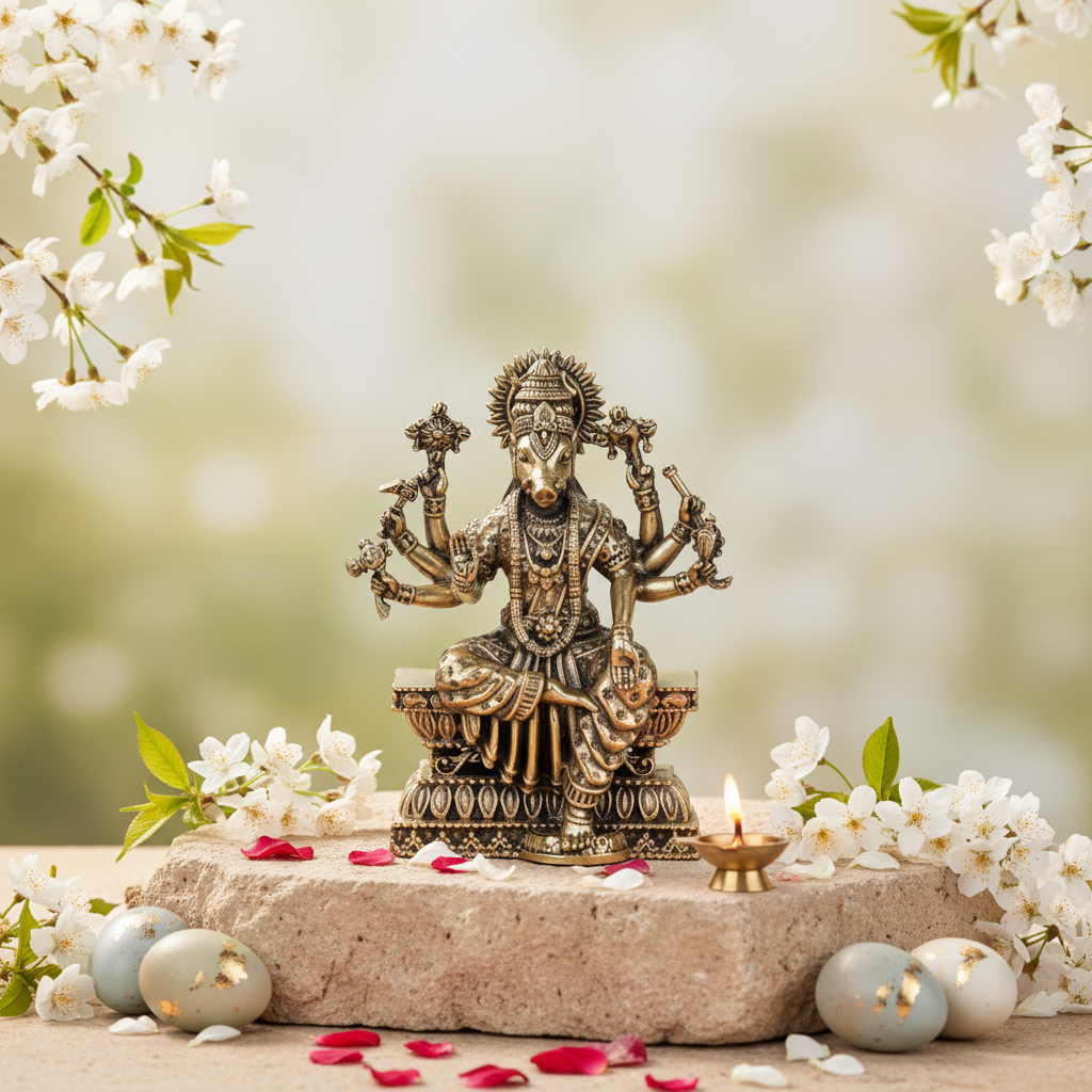 Antique Brass Goddess Varahi Idol | Fine Brass Varahi Devi Statue