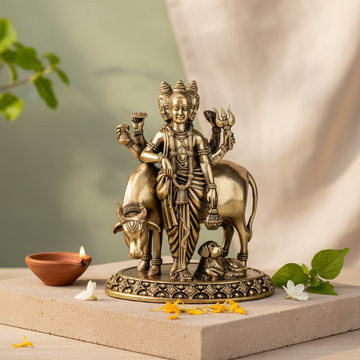 Fine Brass Dattatreya Idol for Home Décor