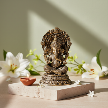 Fine Brass Lord Ganesha Idol – Medium Size