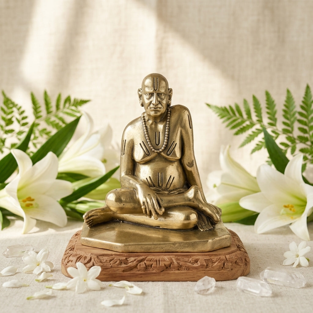Antique Brass Shri Swami Samarth Idol | Fine Brass Swami Samarth Maharaj Murti