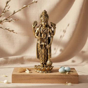 Antique Brass Lord Vishnu Idol | Fine Brass Bhagwan Vishnu Statue