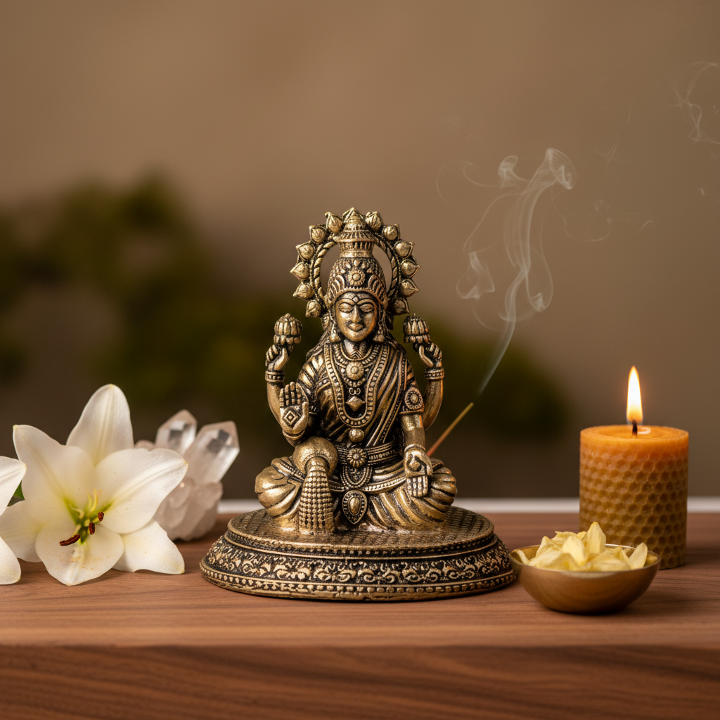 Mini Fine Brass Lakshmi Idol