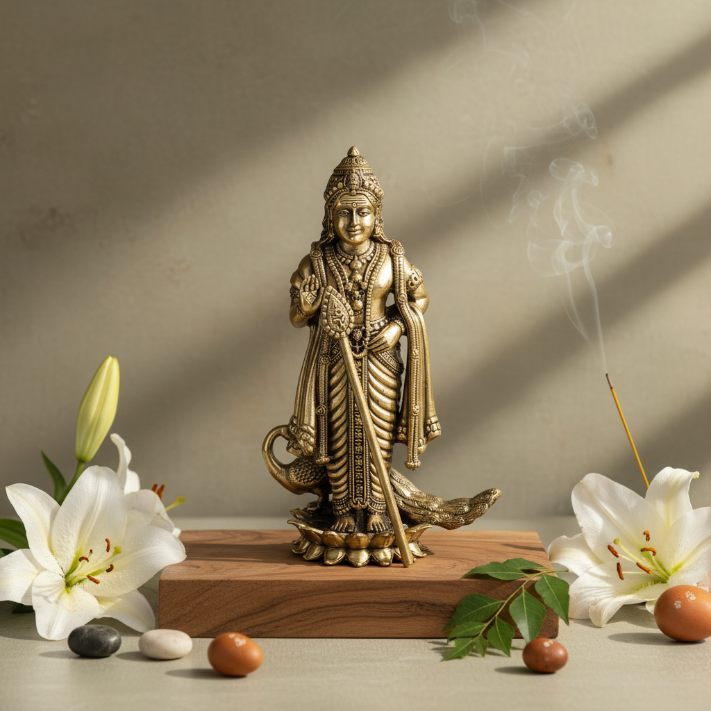 Fine Brass Kartikeya Swamy Idol – Medium Size