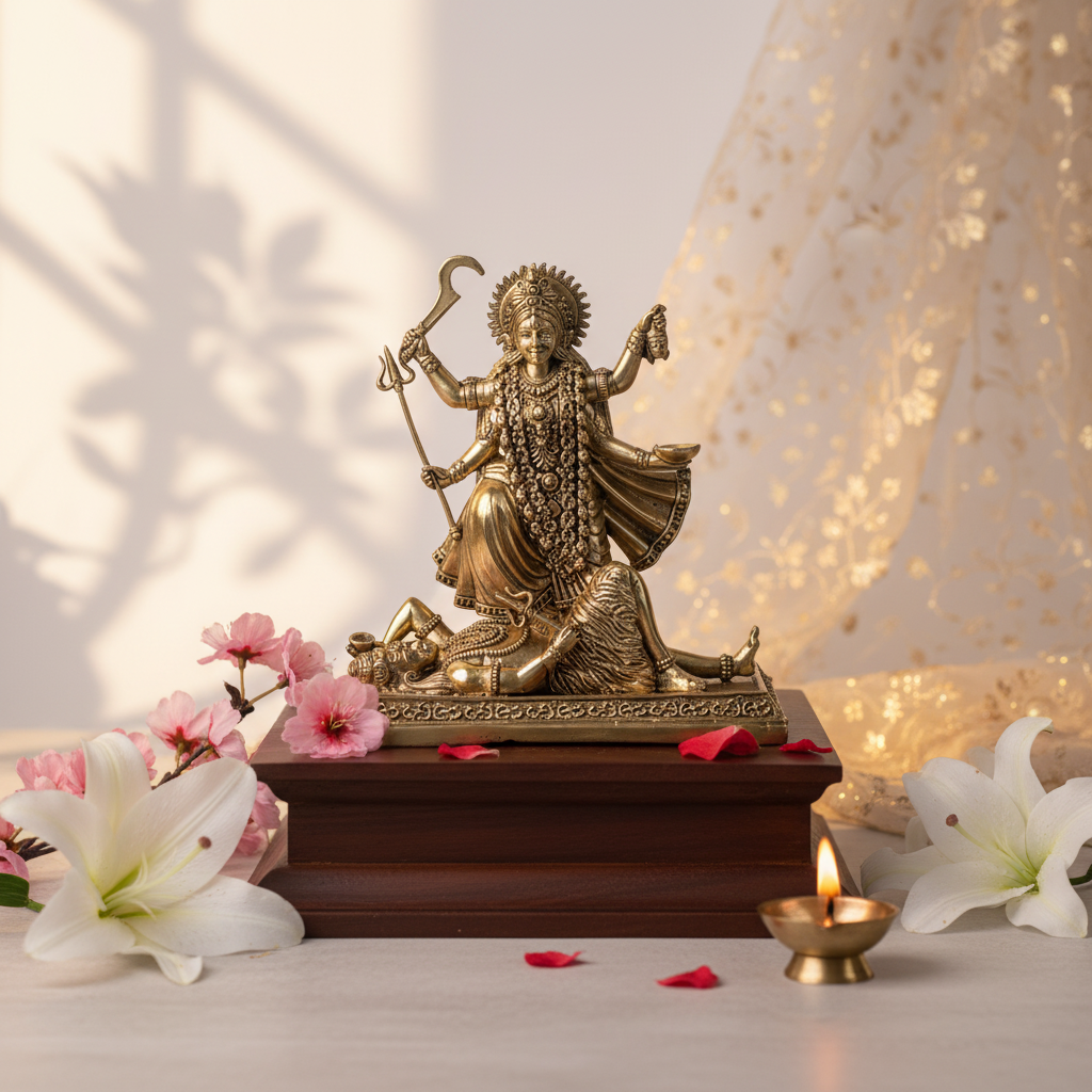 Antique Brass Maa Kali Idol (Mahakali) | Fine Brass Goddess Kali Statue