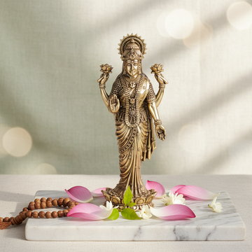 Fine Brass Goddess Lakshmi Idol – Medium Size