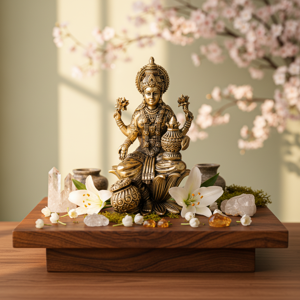 Antique Brass Lakshmi Idol with Kalash – Maa Laxmi Murti