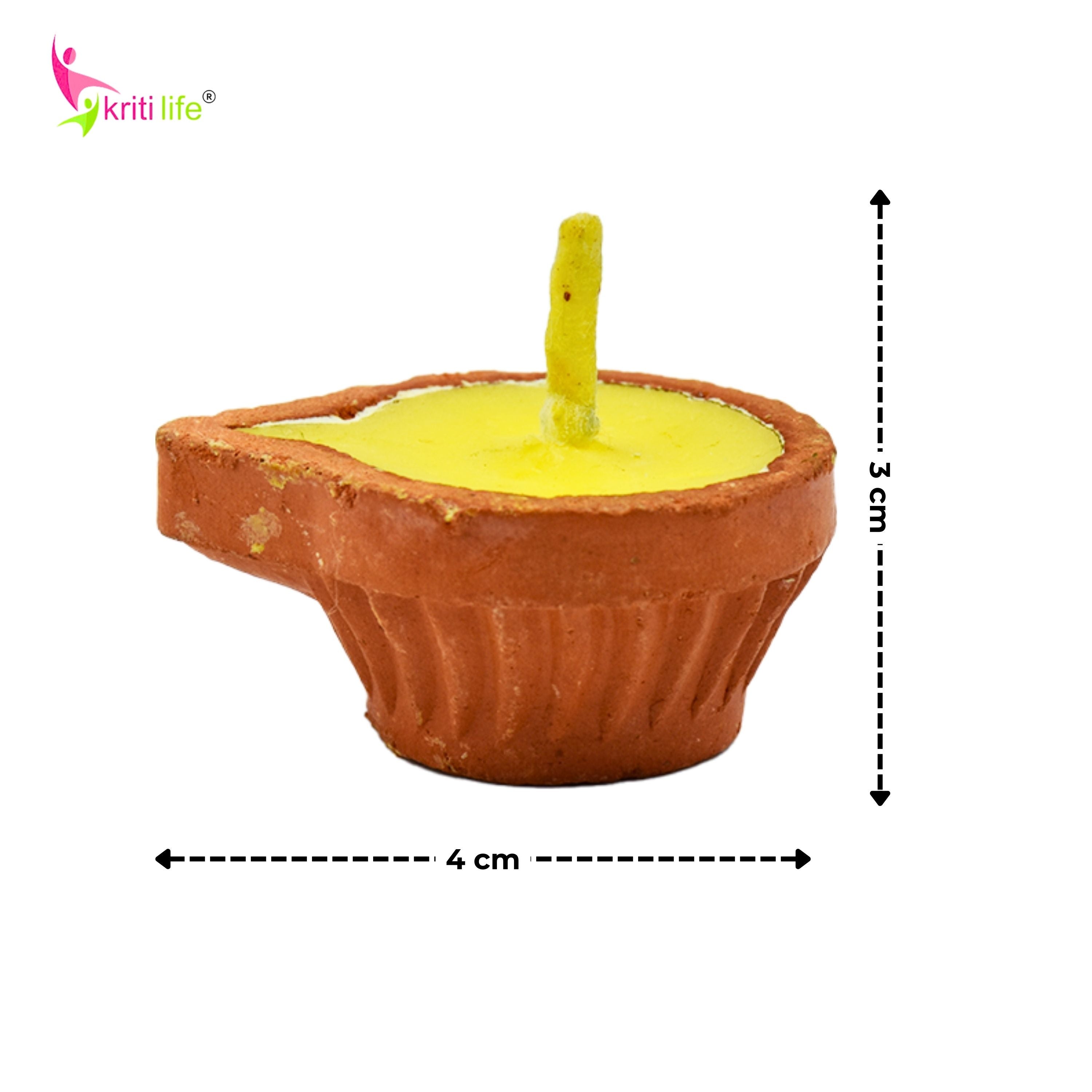Kriti Life Ghee Jyot Clay Diyas 21 Pcs Ideal for Puja &amp; Festivals