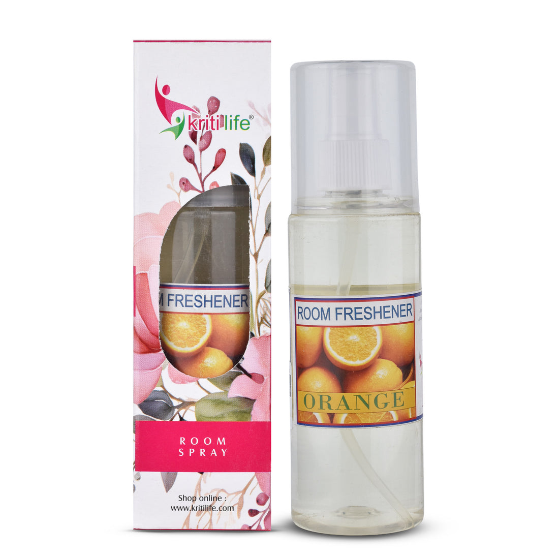 Kriti Life Room Spray - Orange 165 ML Long-Lasting Fragrance for Home &amp; Office.