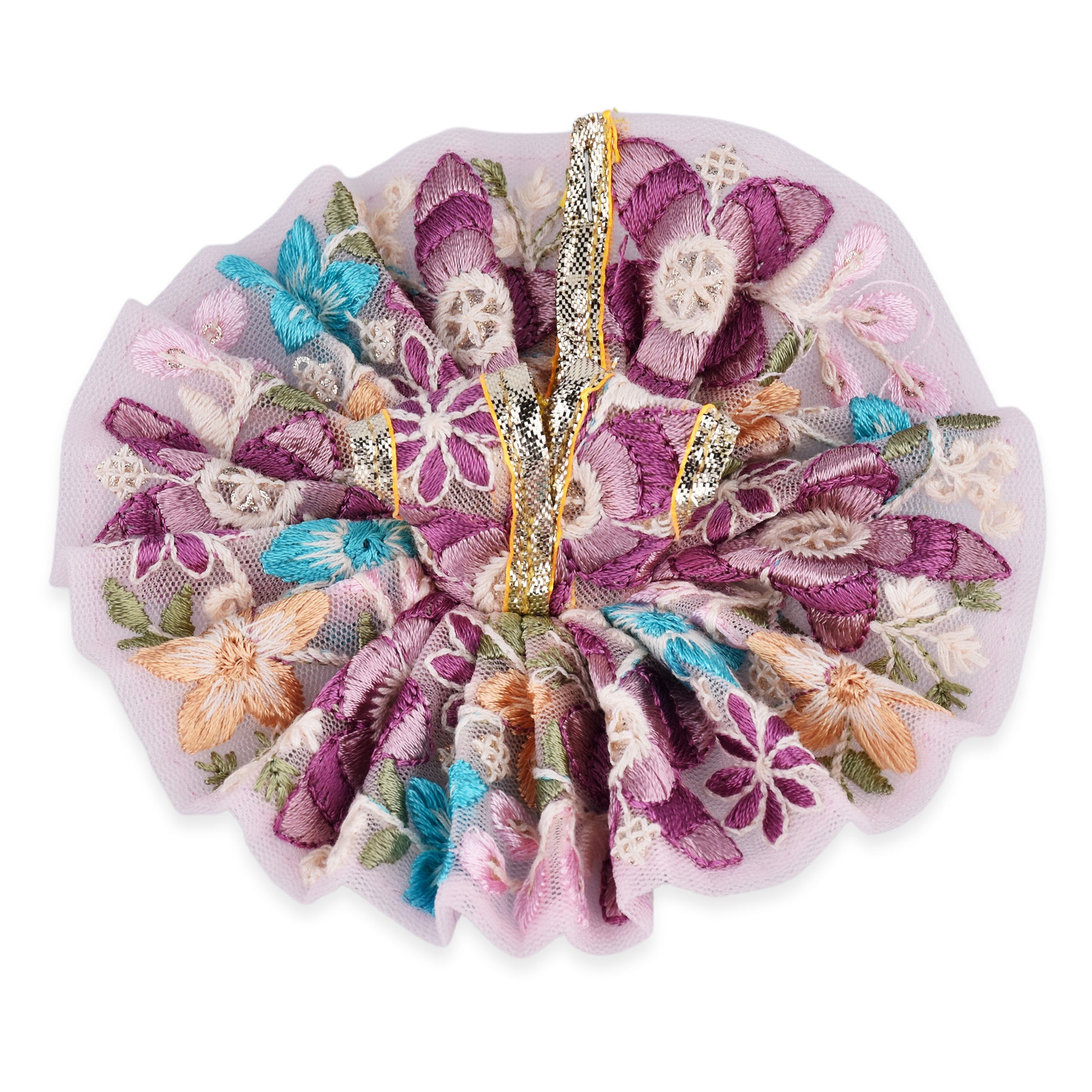 Elegant Floral Embroidered Laddu Gopal Dress for 2.5 Inch Idol – Soft Net Poshak