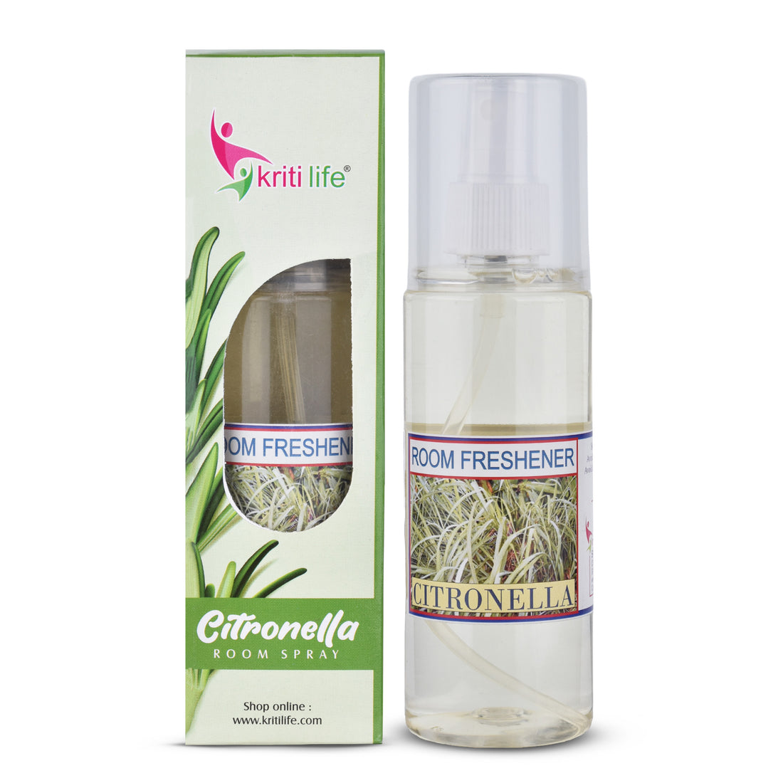 Kriti Life Room Spray - Citronella 165 ML Long-Lasting Fragrance for Home &amp; Office