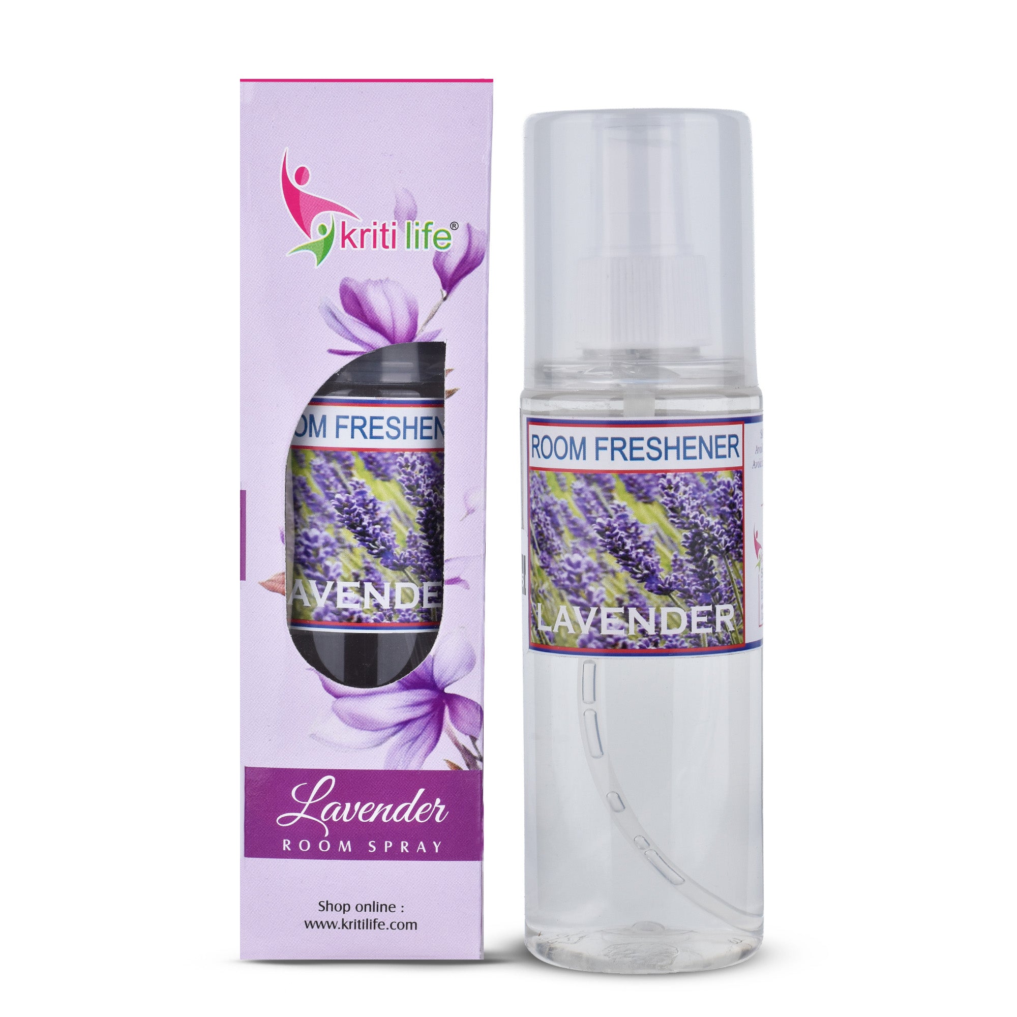 Kriti Life Room Spray - Lavender 165 ML Long-Lasting Fragrance for Home &amp; Office