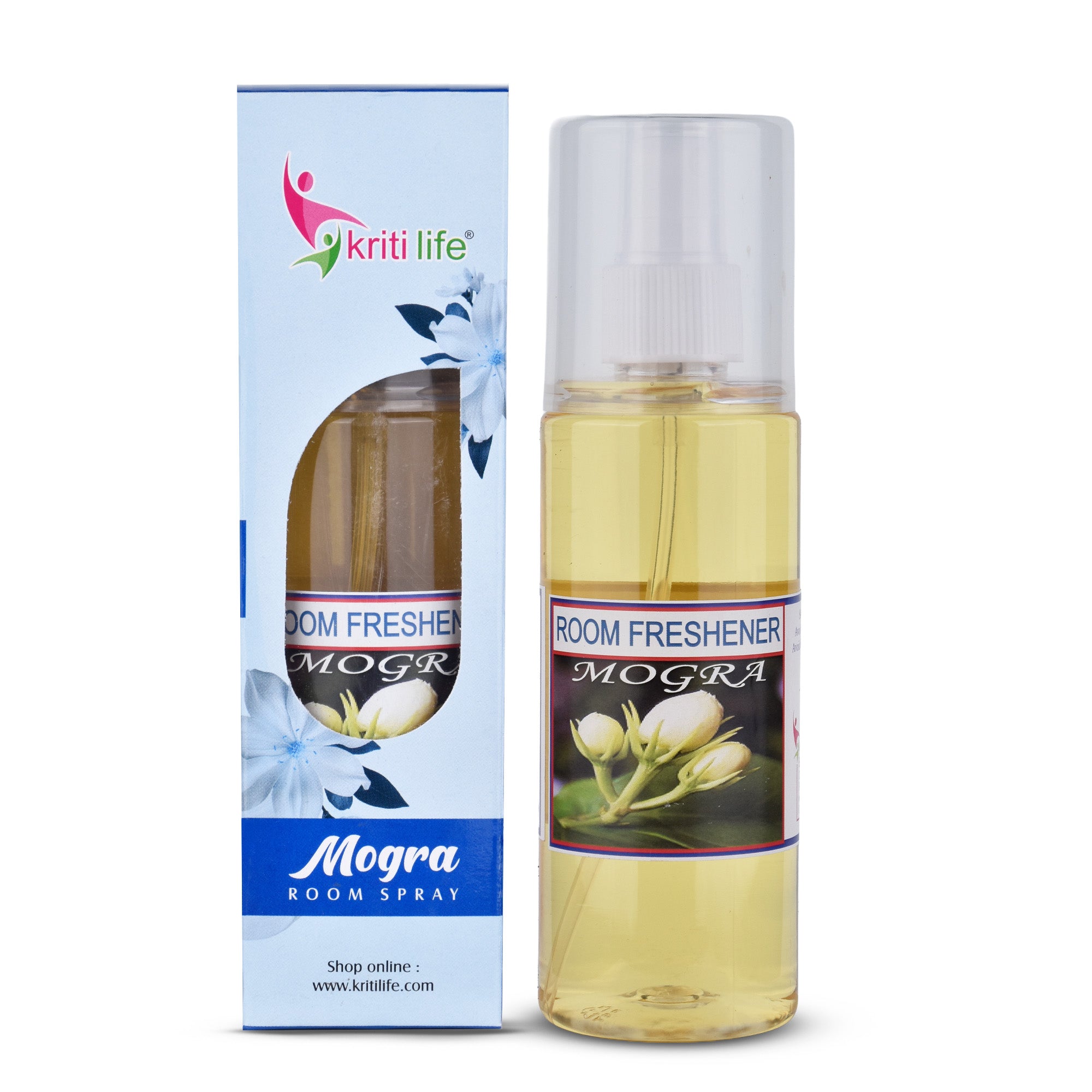 Kriti Life Room Spray - Mogra 165 ML Long-Lasting Fragrance for Home &amp; Office