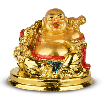 Feng Shui Laughing Buddha Idol with Wealth Bowl – Symbol of Joy, Wealth & Positivity- 8 inches