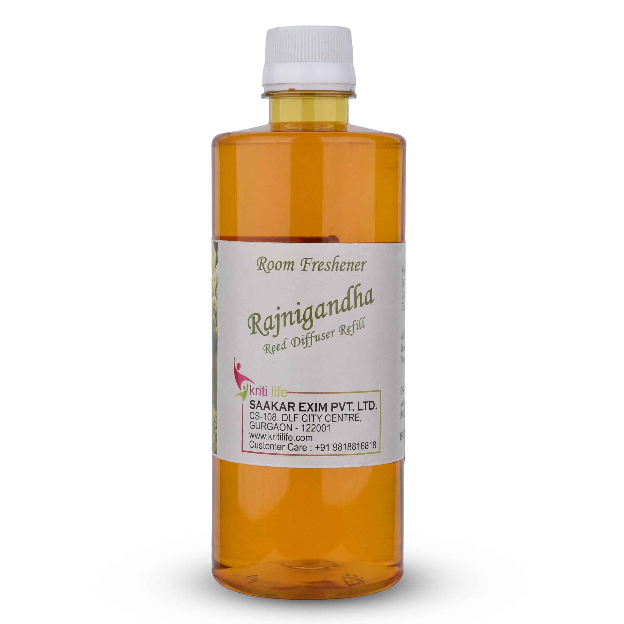 Kriti Life Reed Diffuser Refill - Rajni Gandha 450ML Long-Lasting Room Fragrance