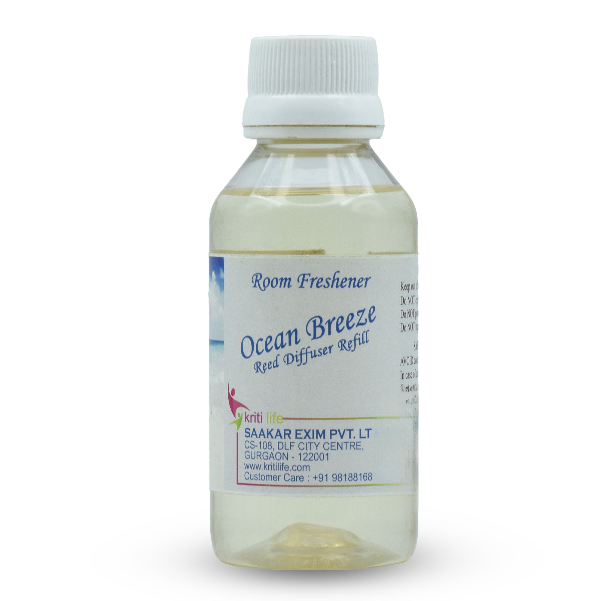 Kriti Life Reed Diffuser Refill - Ocean Breeze 90ML Long-Lasting Room Fragrance