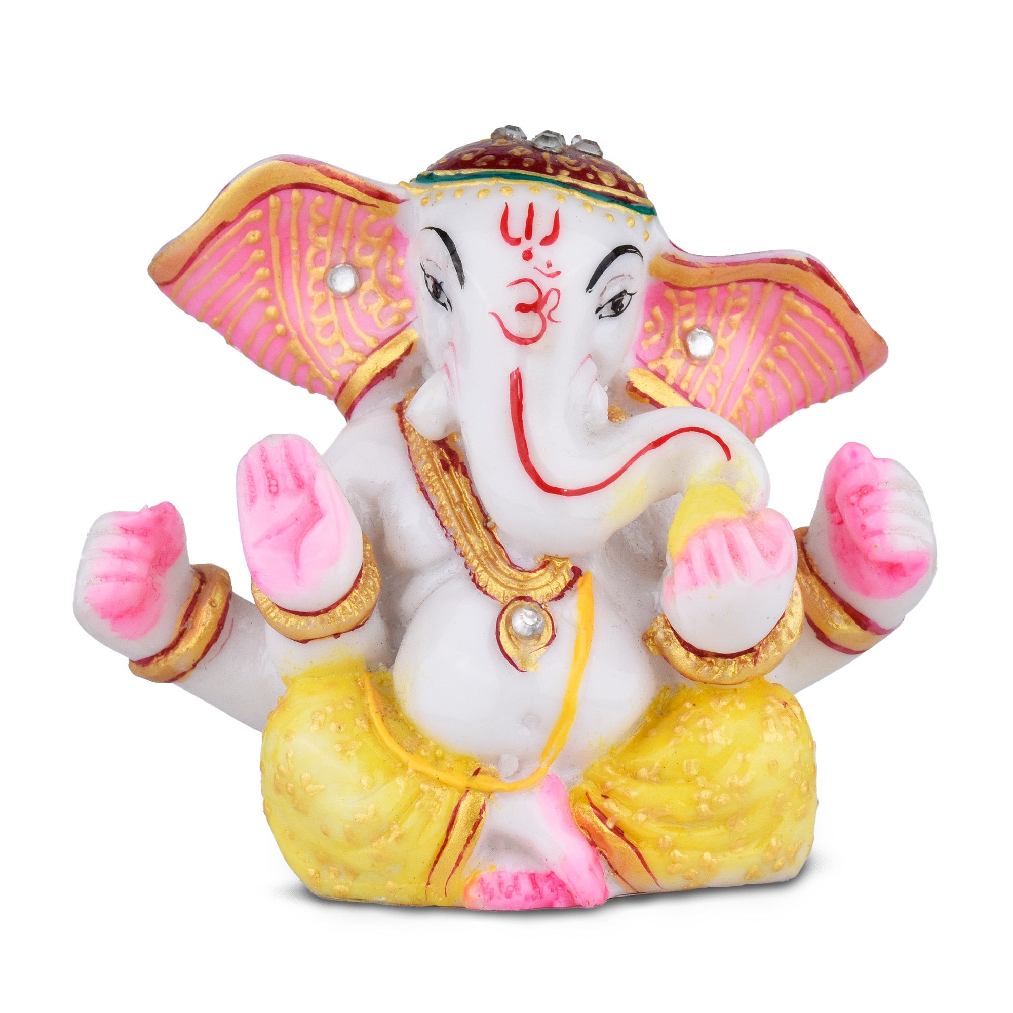 Blessings of Ganpati Bappa | 3 inches | – Handcrafted Polyresin Ganesha Idol in Vibrant Colors
