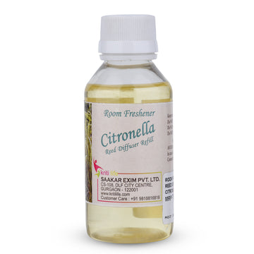 Kriti Life Reed Diffuser Refill - Citronella 90ML Long-Lasting Room Fragrance