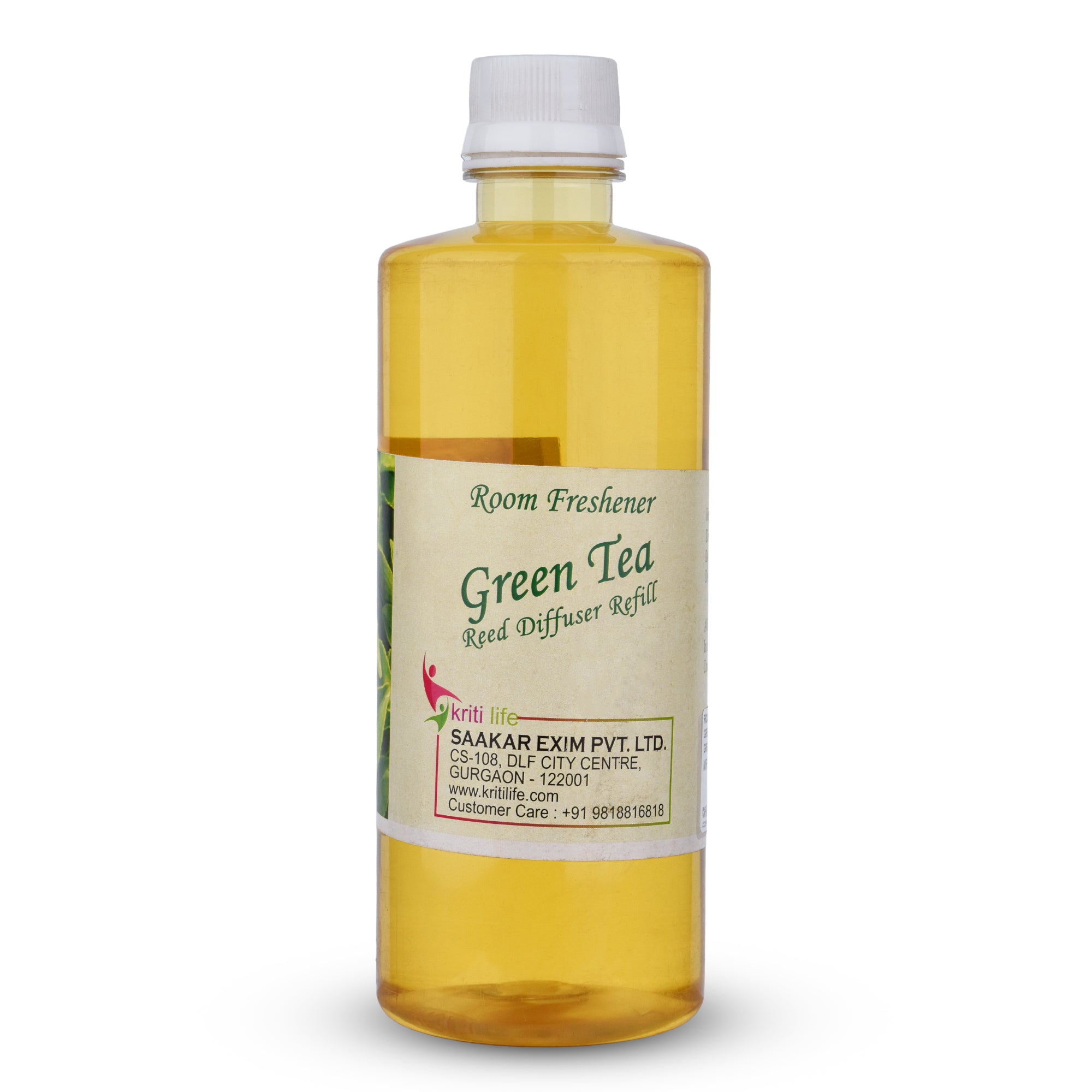 Kriti Life Reed Diffuser Refill - Green Tea 450ML Long-Lasting Room Fragrance