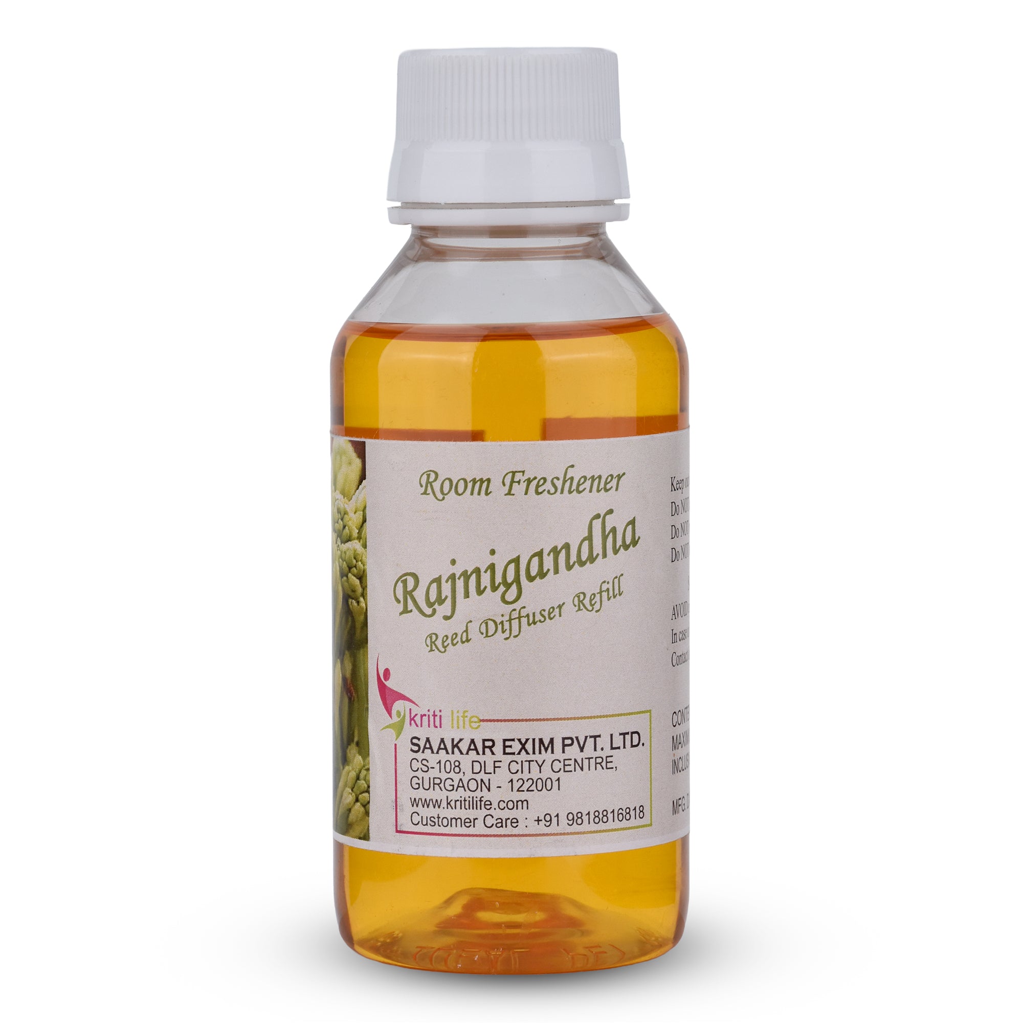 Kriti Life Reed Diffuser Refill - Rajni Gandha 90ML Long-Lasting Room Fragrance