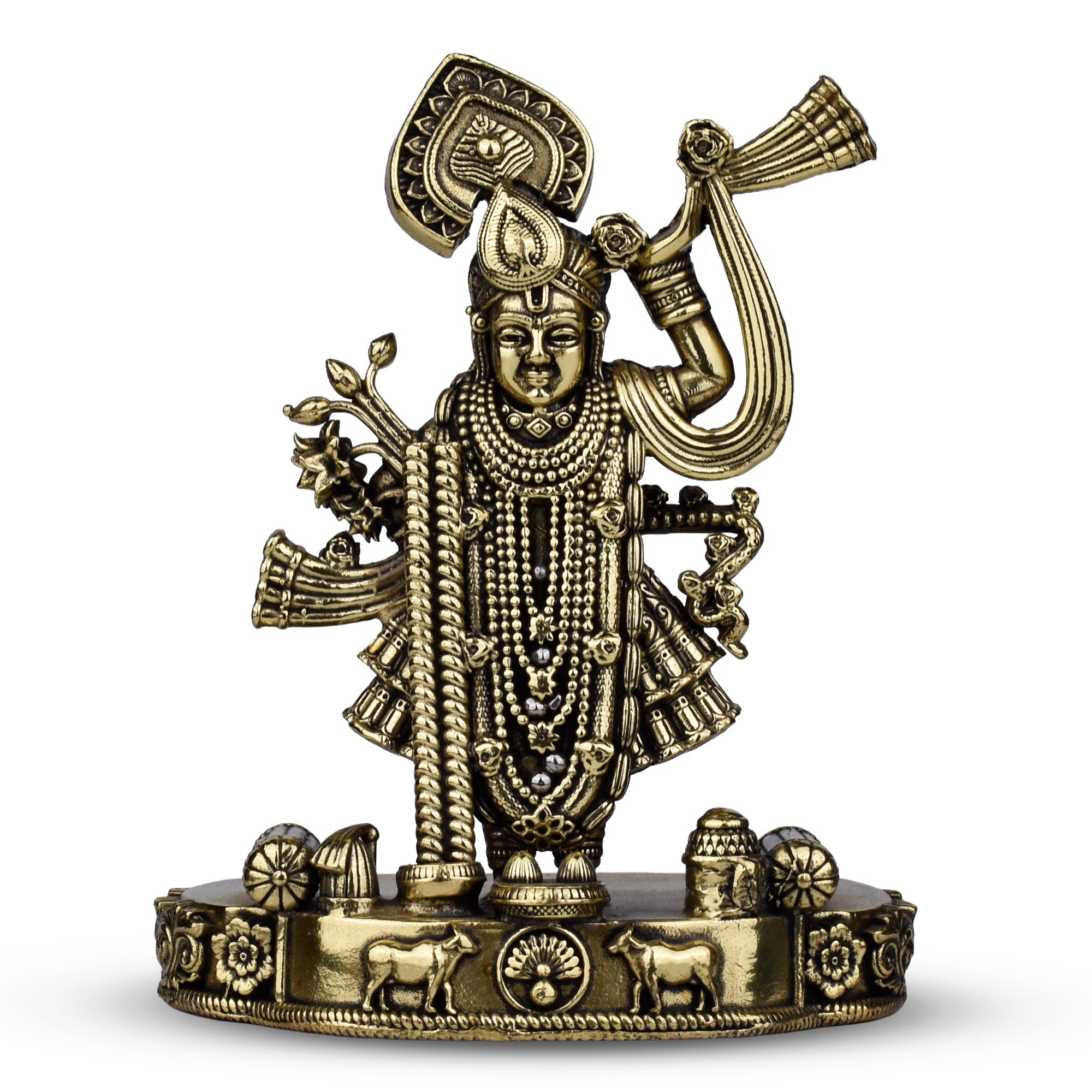 Brass Lord Shree Nath Ji Idol – | 4 inches | Handcrafted Spiritual Statue for Home Temple & Pooja Décor