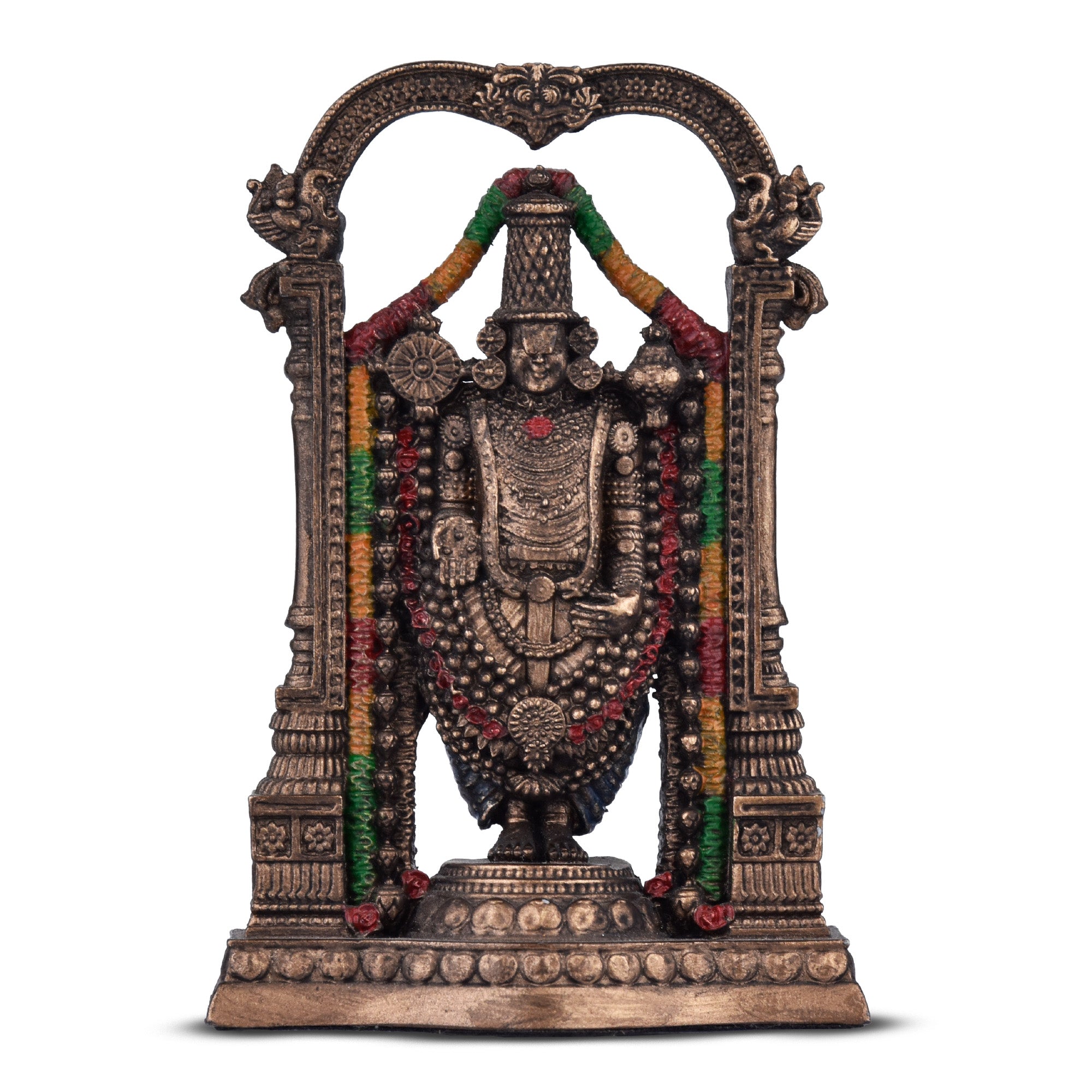 Lord Venkateswara Idol | Antique Finish - 3 inches - Polyresin Balaji Statue for Home Temple & Gifting