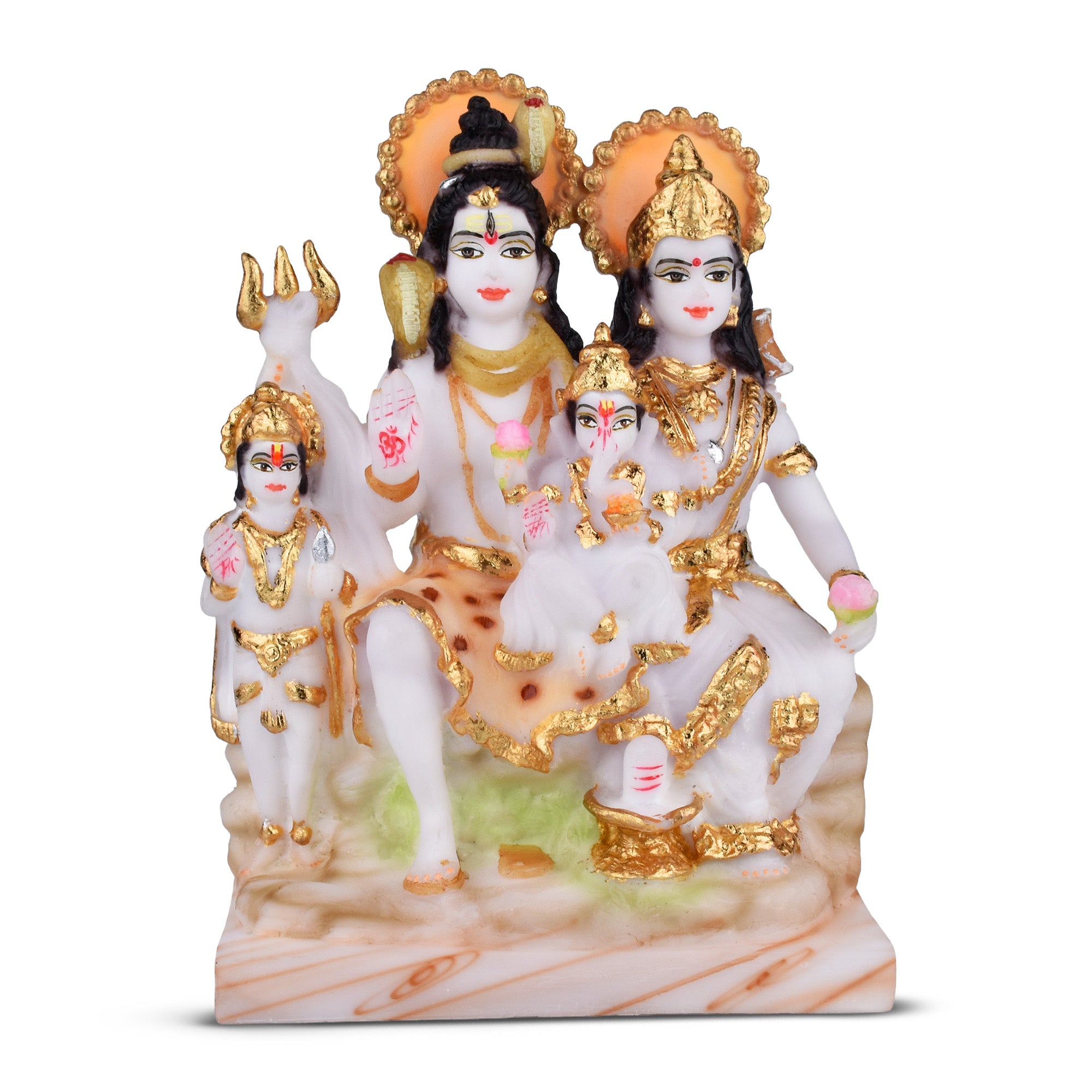 Shiv Parivar Idol – Lord Shiva Family Polyresin Statue (8.5 inches ) for Home Temple & Décor