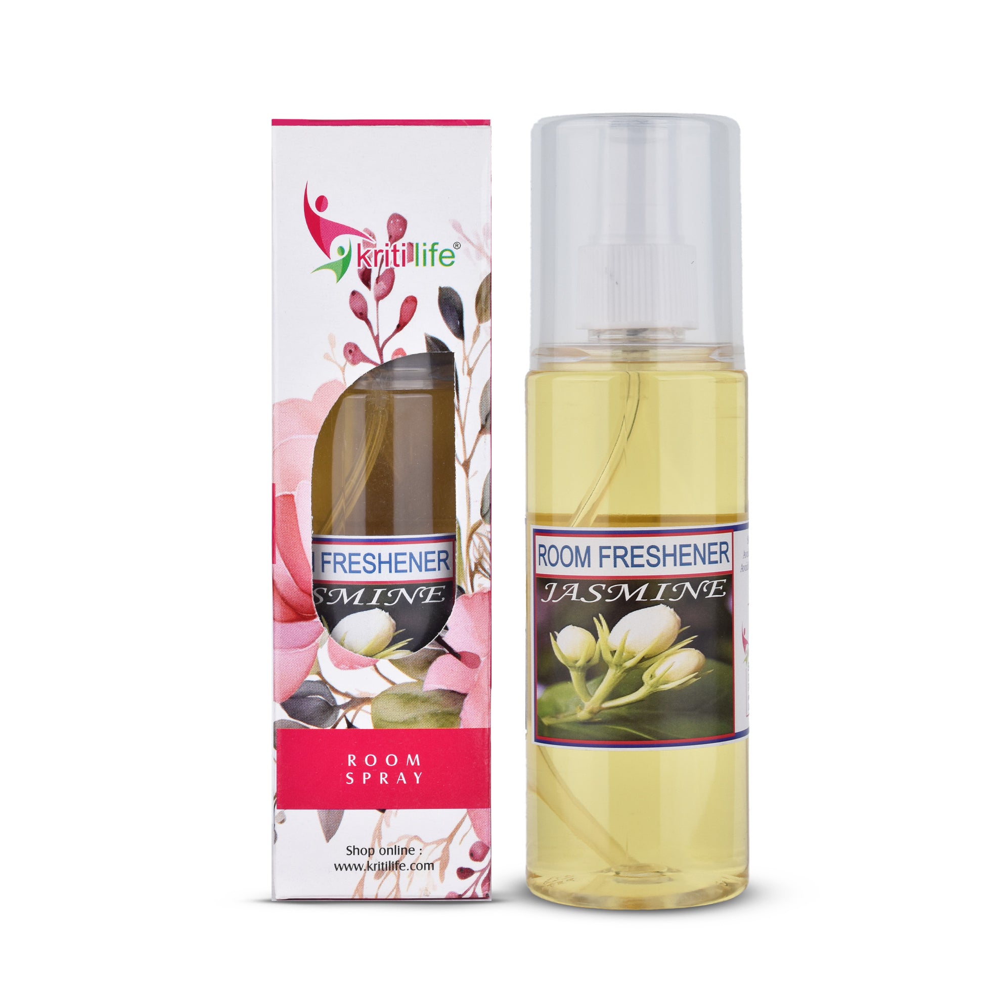 Kriti Life Room Spray - Jasmine 165 ML Long-Lasting Fragrance for Home &amp; Office