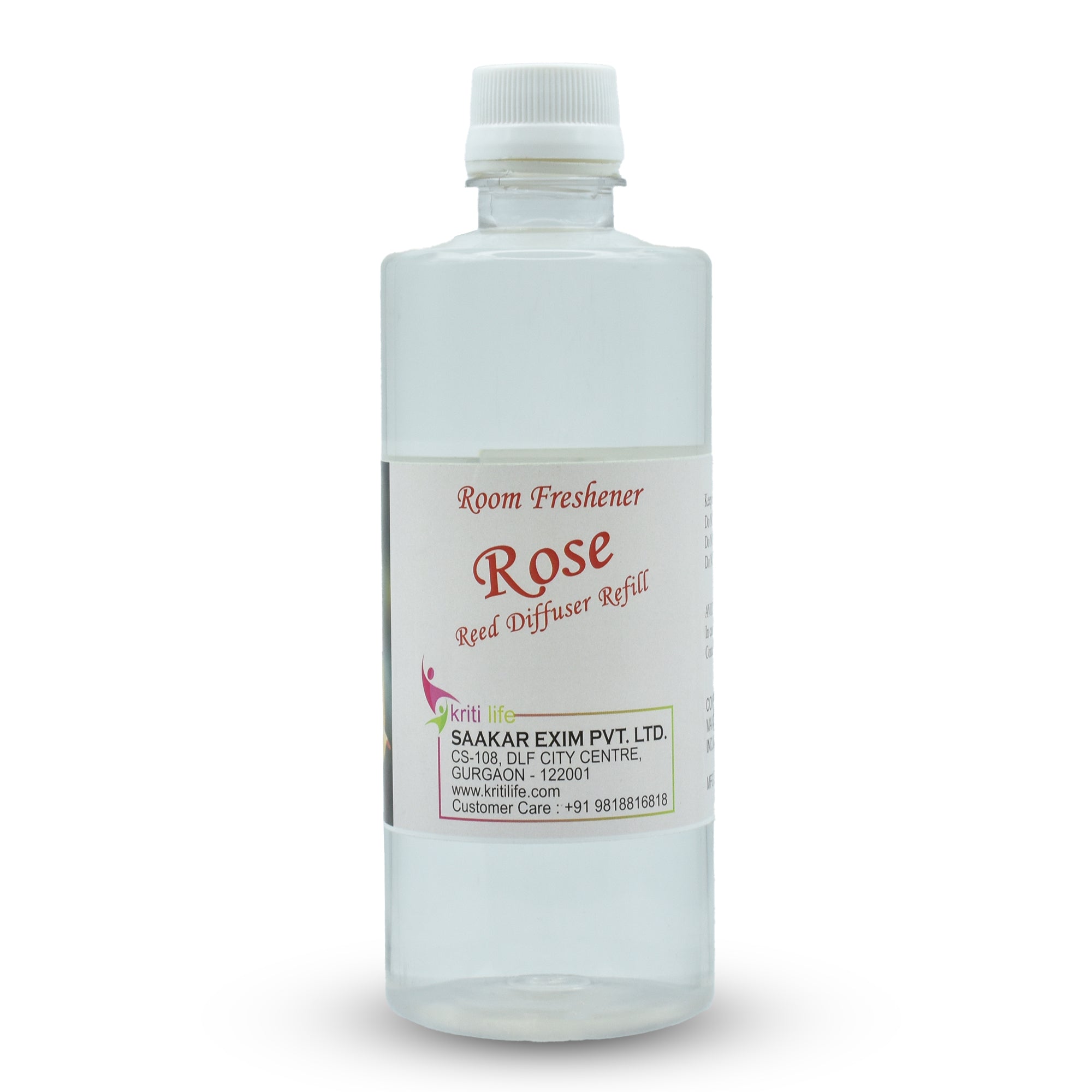 Kriti Life Reed Diffuser Refill - Rose 450ML Long-Lasting Room Fragrance