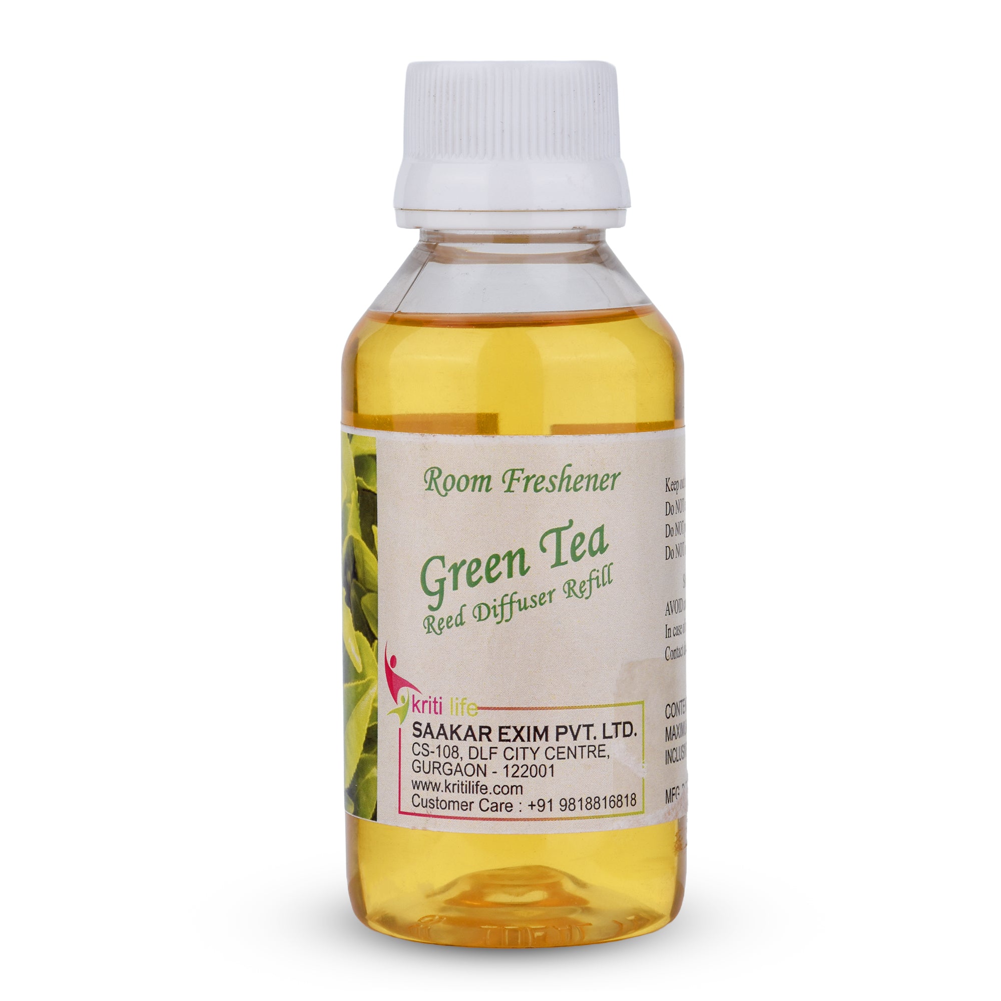 Kriti Life Reed Diffuser Refill - Green Tea 90ML Long-Lasting Room Fragrance