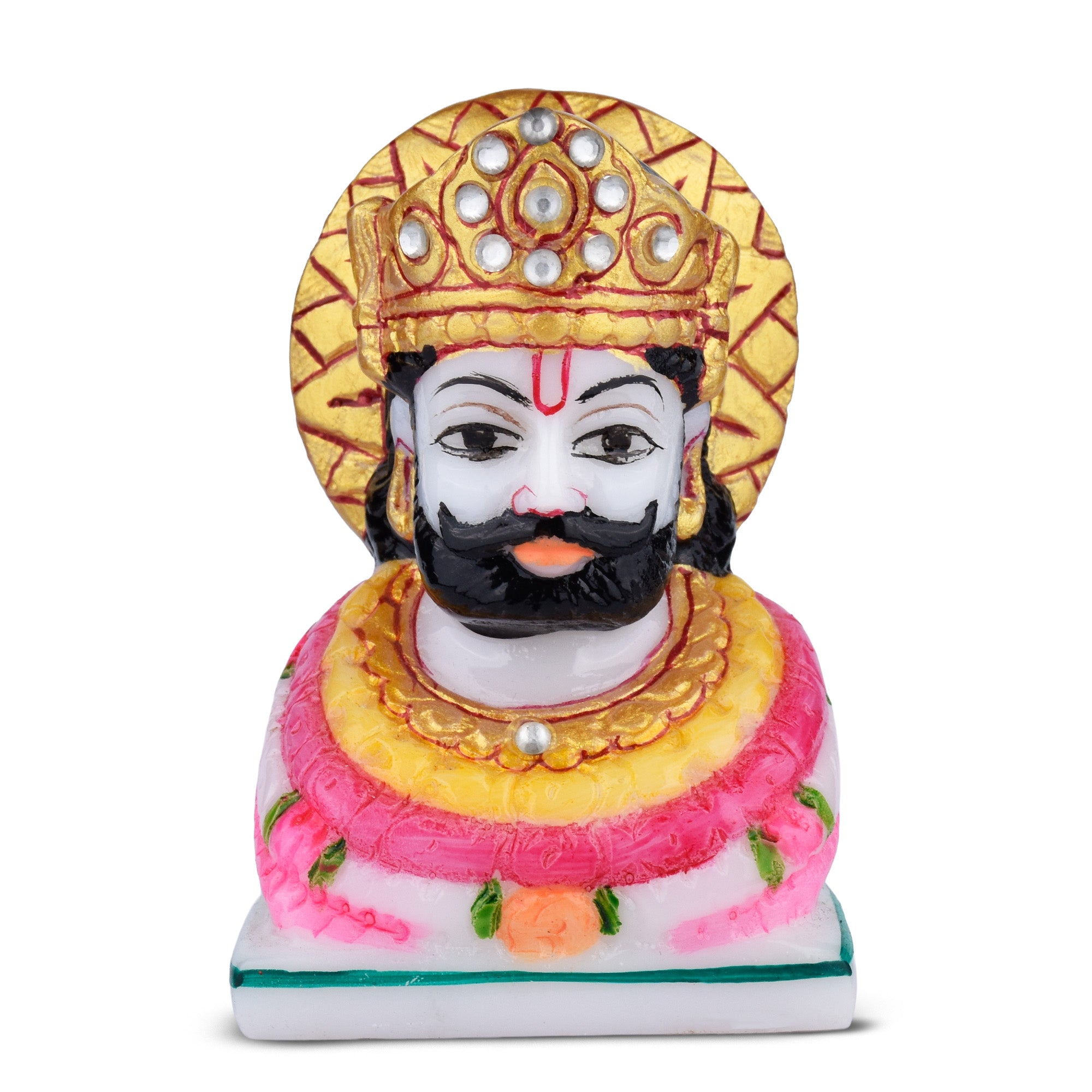 Handcrafted Khatushyam Ji Idol – Marble Dust Statue 3 inches for Home Temple & Décor
